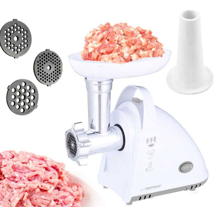 MASZYNKA do mielenia mięsa i KIEŁBASY z sitkami i ostrym nożem nowa