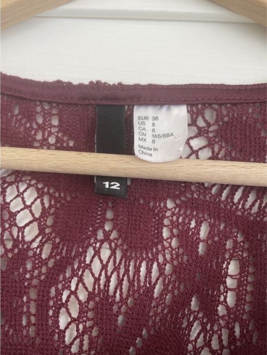 Мереживна сукня бургунді, марсала, H&M, вʼязана