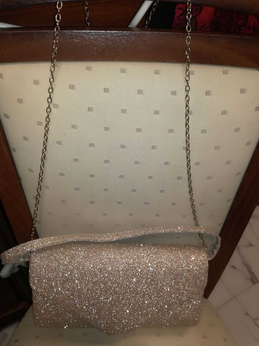 Torebka złota z brokatem wesele chrzciny komunia