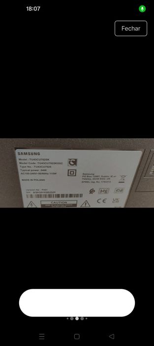 TV Samsung 43" Crystal UHD 4k smart