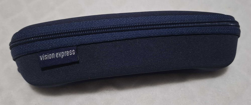 Etui, futerał na okulary, granatowe, Vision express, 4,5x5x17,5cm