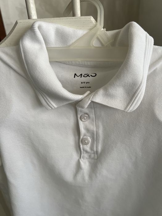 Біле поло m&s 8–9 років (128–134 см)