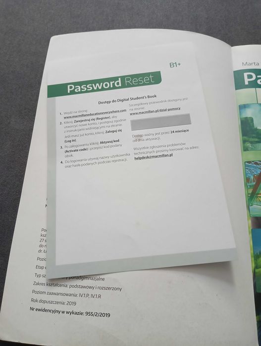 Zestaw podręcznik+ćwiczenia do j. angielskiego Password Reset B1+