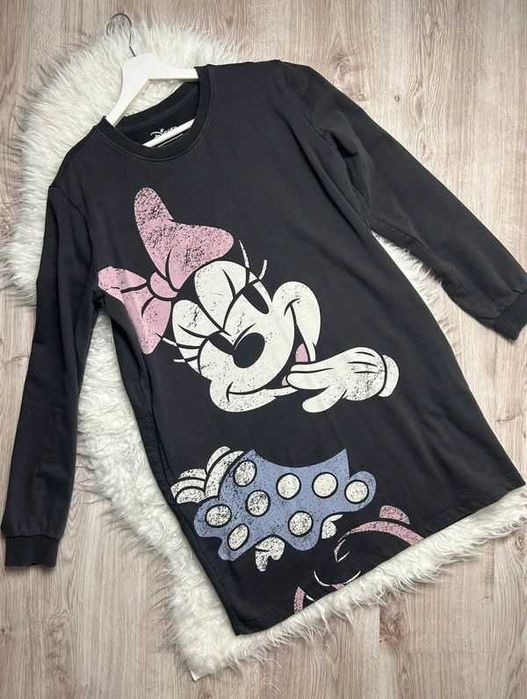 Cropp długa bluza tunika damska Myszka Minnie szary S 36 oversize