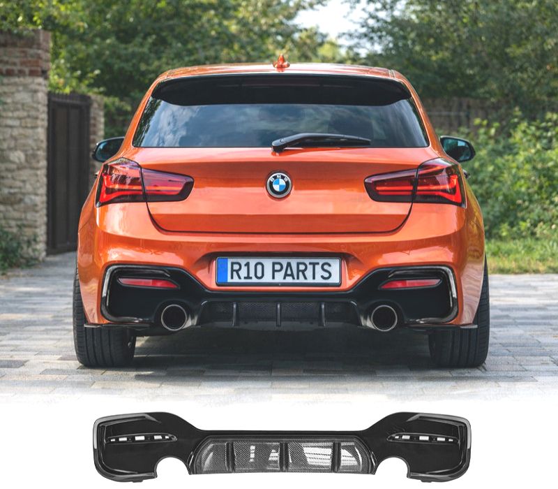 DIFUSOR TRASEIRO BMW F20 LCI 15-19 LOOK M PERFORMANCE CARBONO SAÍDA SIMPLES AMBOS LADOS