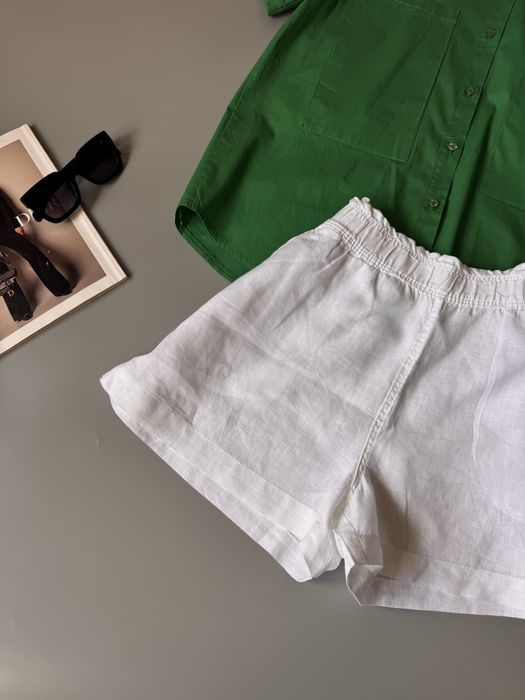 Білосніжні шортики з льону і котону H&M