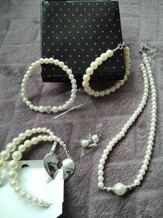 Zestaw biżuterii nowy perły