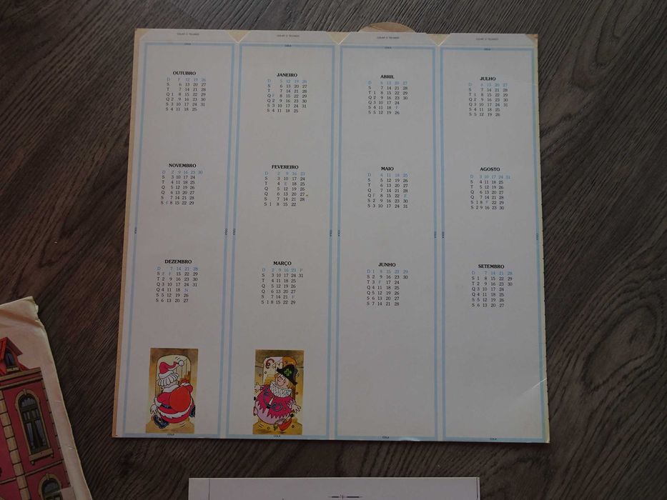 Antigo calendário zé sempre em pé do programa 1 2 3  raro