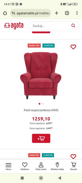 Fotel uszak King Agata meble