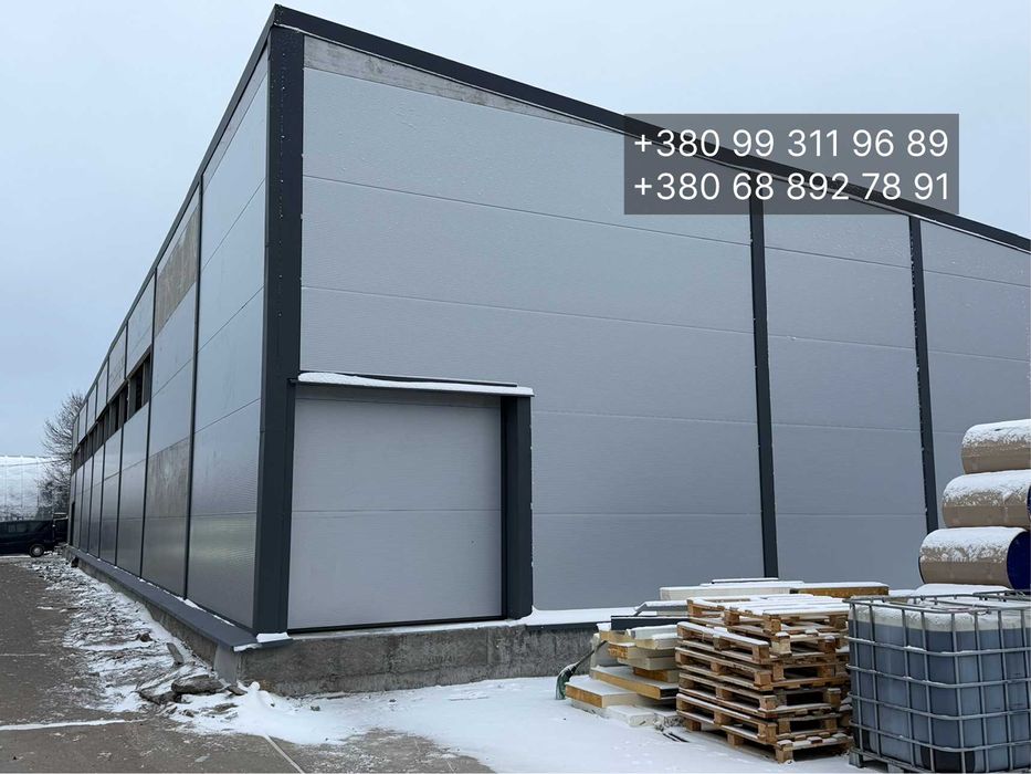 Теплый ангар из сэндвич-панелей 12×48 | 576 м² | под ключ 6363 грн/м²