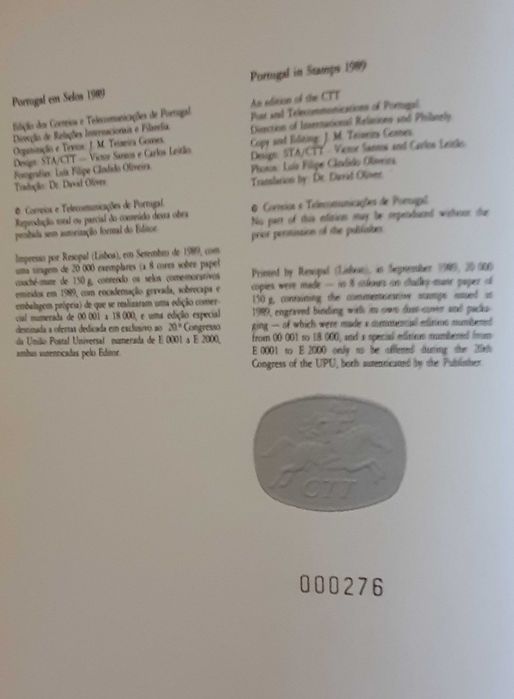 Filatelia - 1989 Portugal Em Selos - Número 276 - CTT