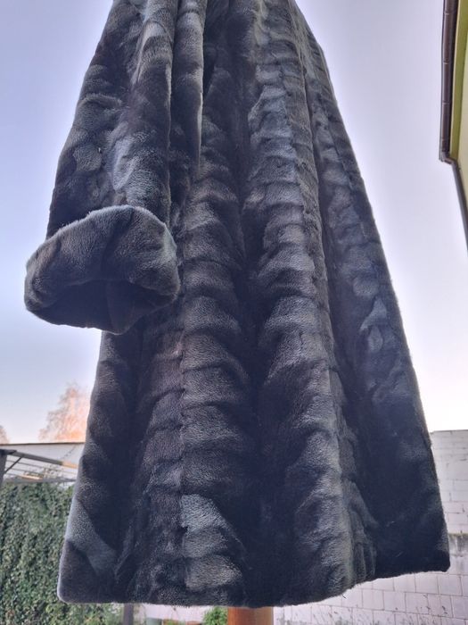 Futerko z norek epilowanych  kieszenie obszyte z skóry węża