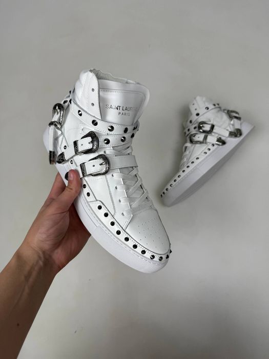 YSL Saint Laurent Paris кеди кросівки кроссовки чорні та білі shoes opium arhive leather 42 43 44