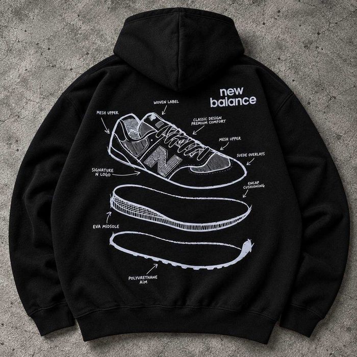 Худі New balance з принтом на спині XS/S/M/L/XL