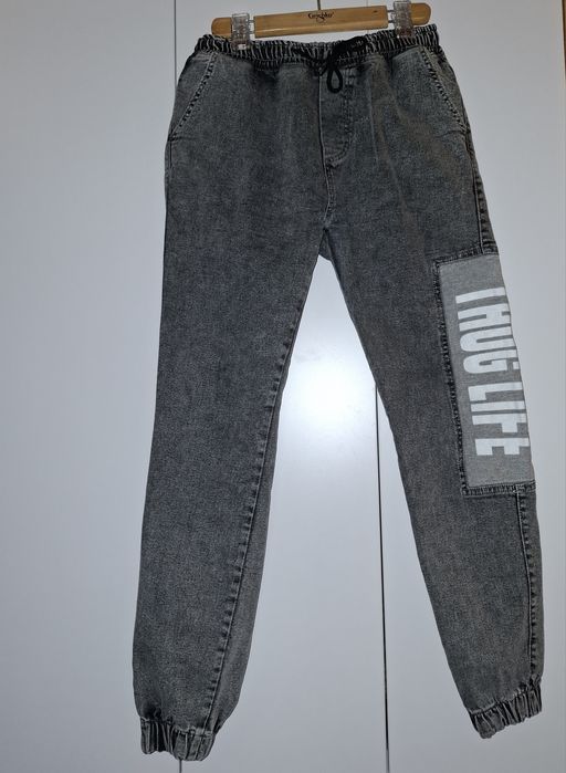 Джинсы джогеры новые серые