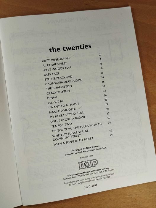 Partituras Take it Easy, The Twenties
