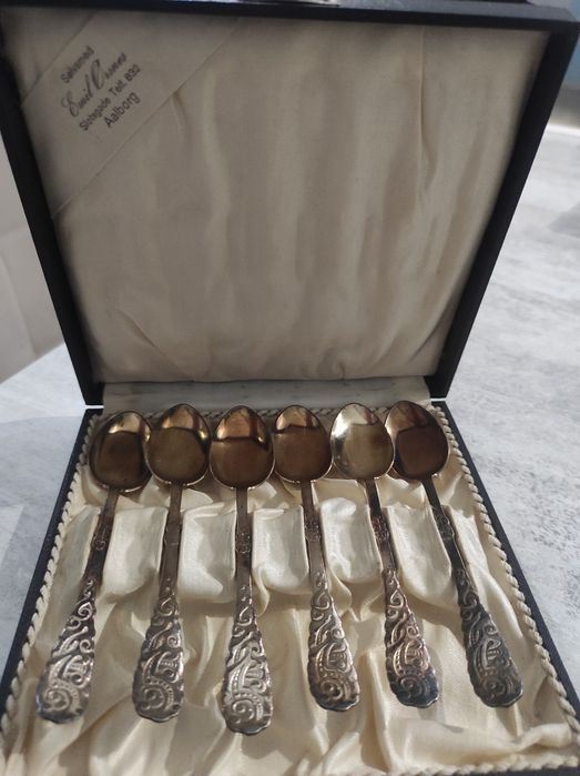 Винтажная кофейная ложка 6 шт. Дания, Emil Osnes 1930 г