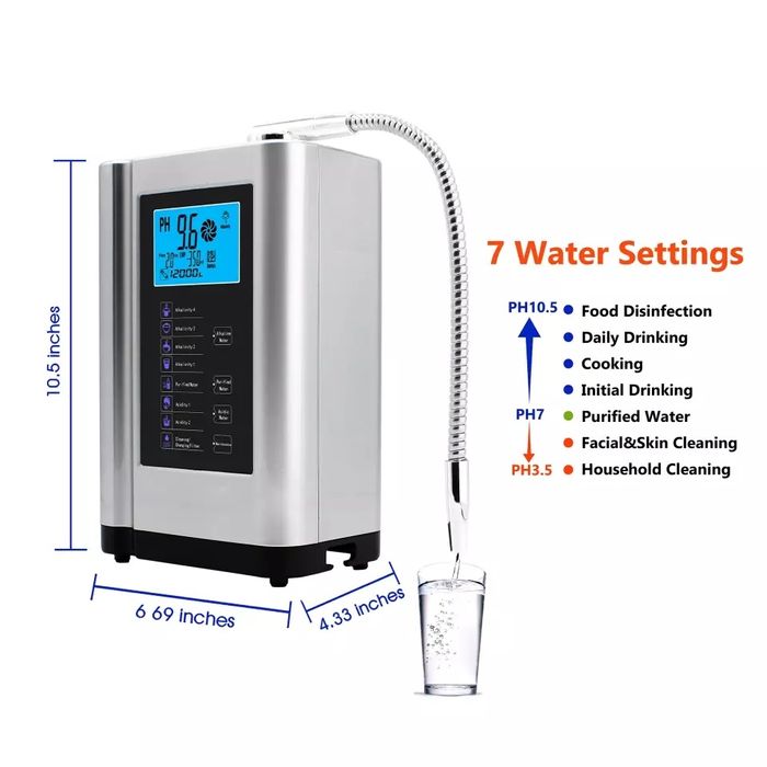 Purificador Alcalino de água pH 3.5 a 10.5