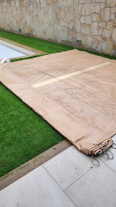 Lona / Cobertura para piscina de 8.50m x 3.50m bege