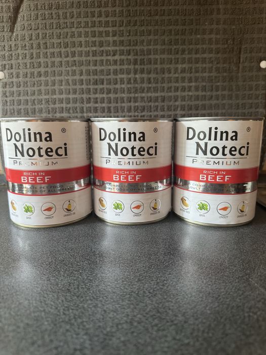 Puszki Dolina noteci karma mokra dla psów wołowina beef 3x 800g