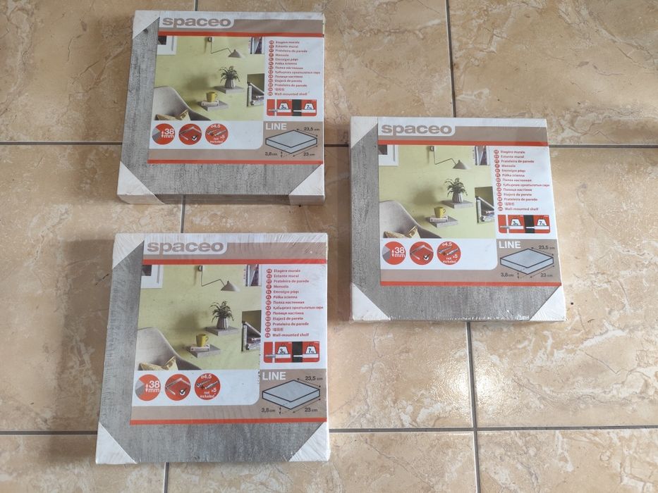 3 Bases quadradas de madeira para parede Novas