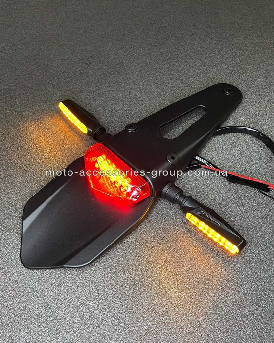 Хвіст для мотоцикла зі стоп сигналом, LED повороти на ендуро крос піт