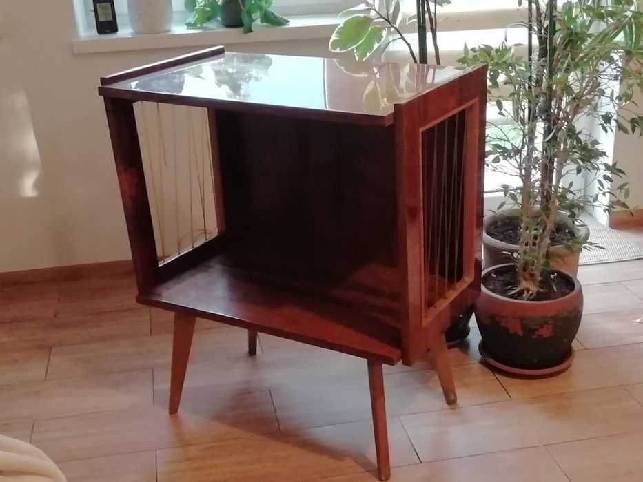 Stolik retro PRL 1972 radiowo telewizyjny do renowacji