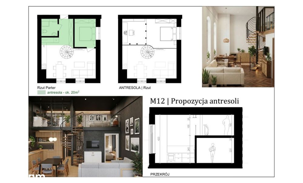Loft 41 m² + 20 m² antresoli | Grunwald | 0% prow.