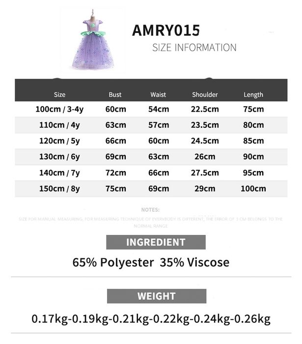 Kostium, strój, sukienka księżniczka Arielka, Ariel 116, 120, 122 bal