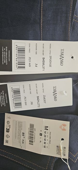 Nowy garnitur marynarka  TARANKO  + body 34 36 %%%