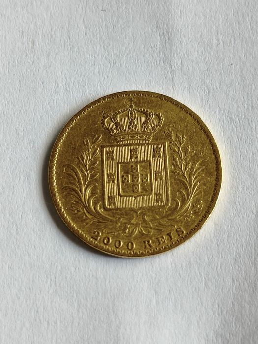 Moeda em ouro de 2000 réis