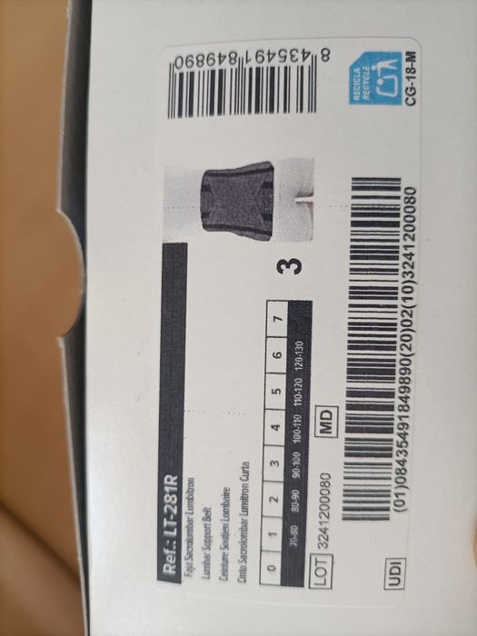 Cinta para lombar tamanho 90/100cm