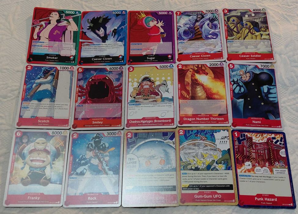 lote de 92 cartas one piece tcg op10
