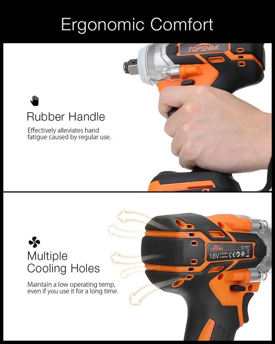 Máquina de Impacto sem escova 380N.M, com luz LED,  com  1 bateria