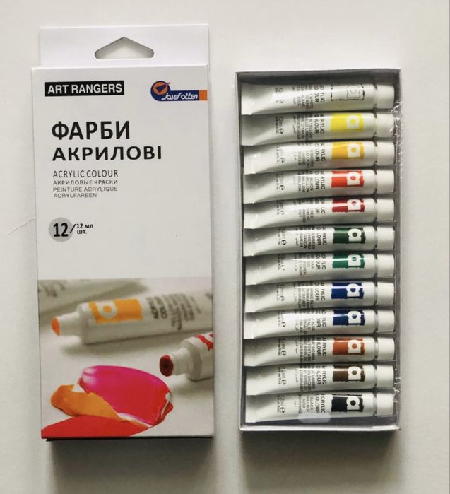 Акрилові фарби на різну кількість кольорів