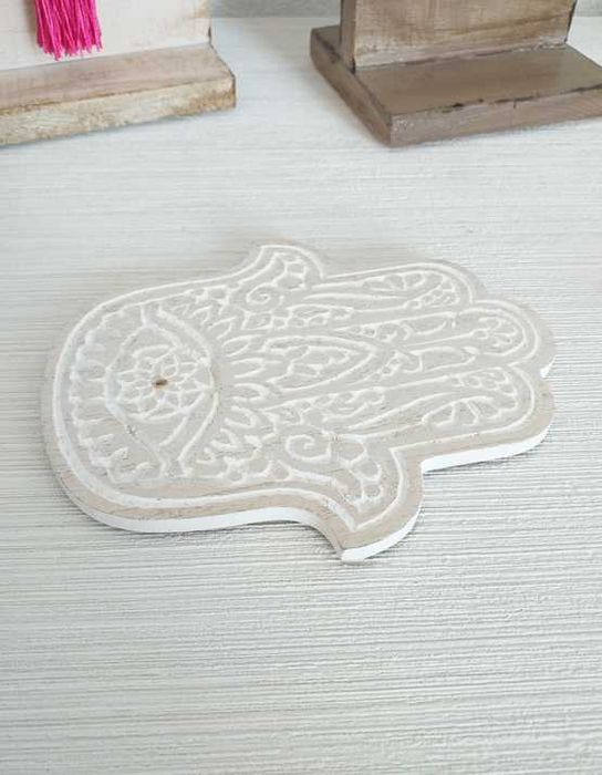 Incensário de Varetas em Madeira - Hamsá (ref.: QI016)