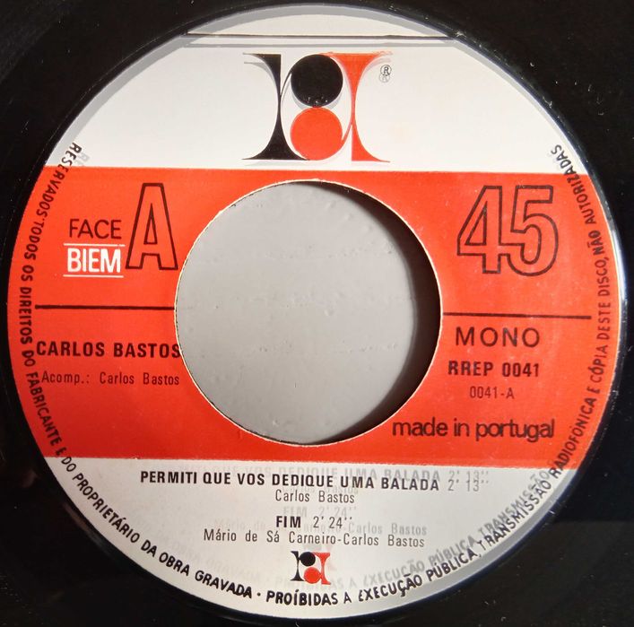 Carlos Bastos - - - - - Permiti Que Vos Dedique Uma Balada - - - -- EP