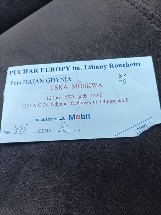 Bilet wstępu  Fota Dajan Puchar Europy