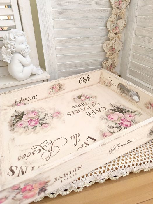 Taca vintage róże duża