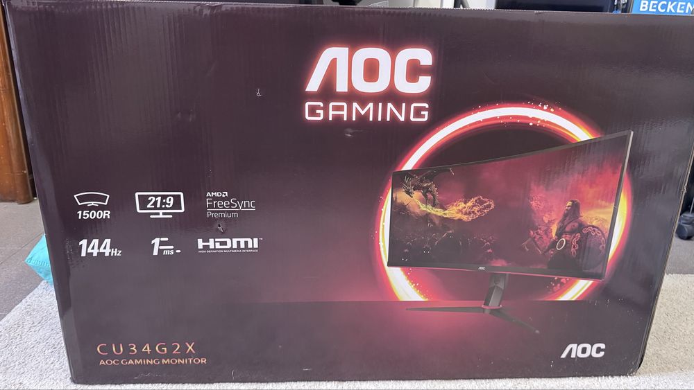 Monitor AOC gaming curvo 34 polegadas
