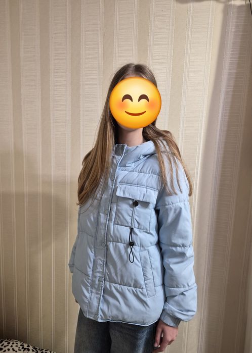 Куртка для дівчинки весна-осінь, на 13 -15років, голуб.кольору