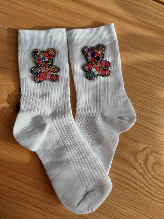 Skarpetki damskie z cyrkoniami