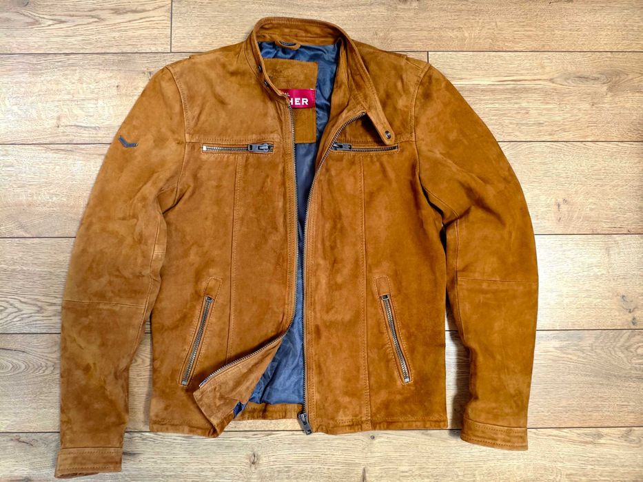Superdry куртка S / M 46 шкіряна замшева руда рижа байкерська чоловіча