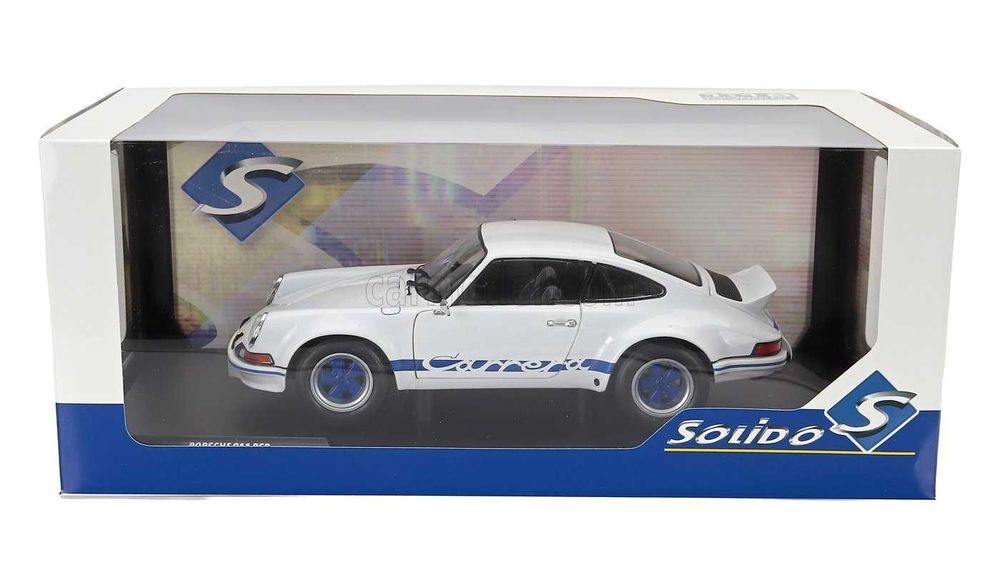 PORSCHE 911 CARRERA RS 2.7 COUPE 1973 (branco/azul) - 1/18