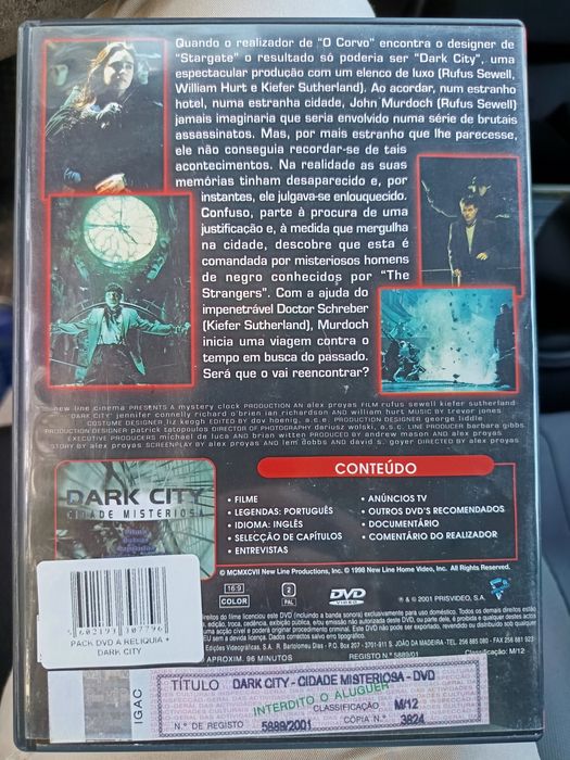 DVD dark city cidade misteriosa