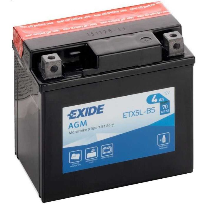 Bateria Mota Exide AGM ETX5L-BS 12v 4ah