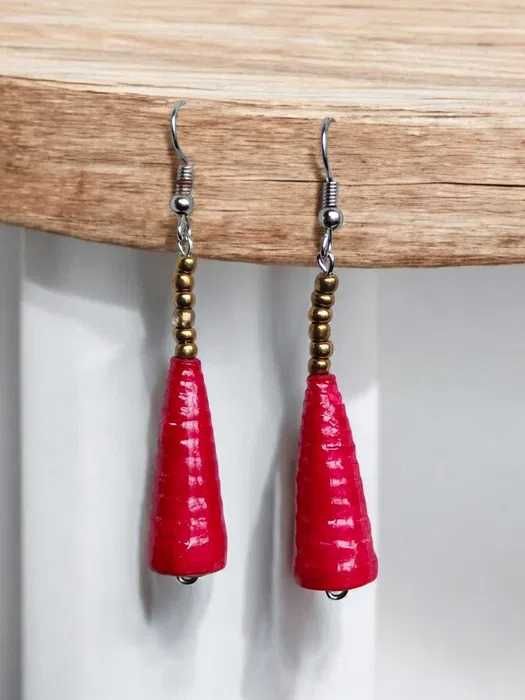 Kolczyki z papieru i żywicy – rękodzieło Acholi - Uganda, 2-u pack