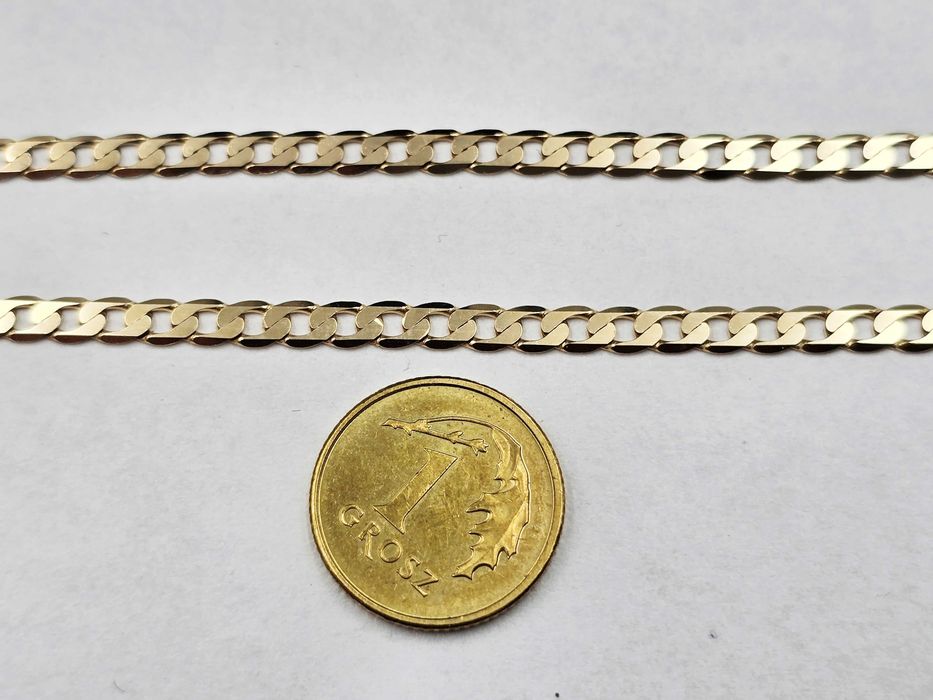 Złoty klasyczny łańcuszek PANCERKA pr.585 55cm 3mm / Plus Lombard Kłodzko