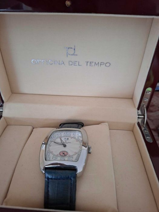 Relógio pulso oficina Tempo _Marrakech, pulseira pele azul, como novo