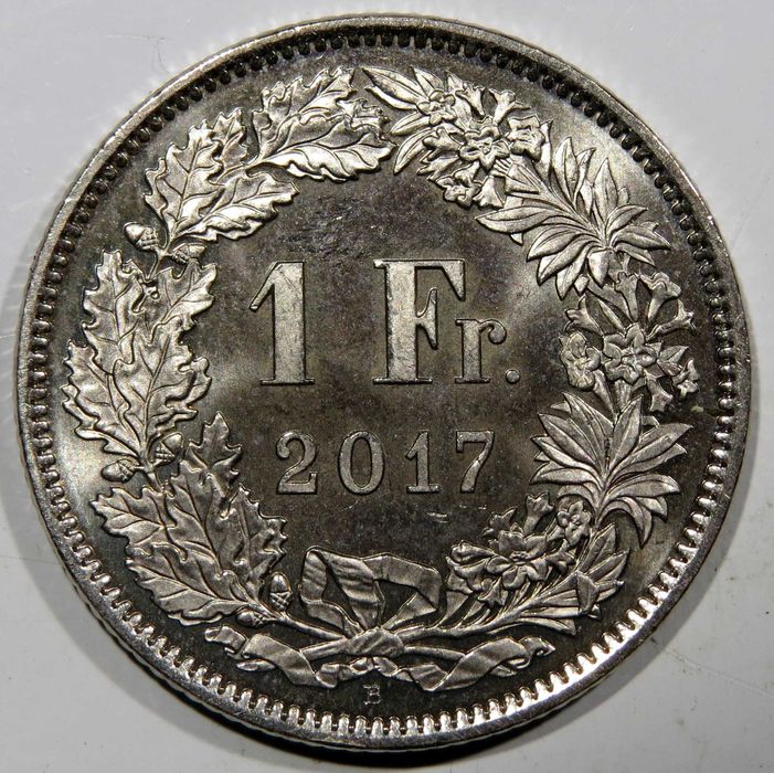 Moeda Suiça - 1 Franco 2017B PROOF - Excelente